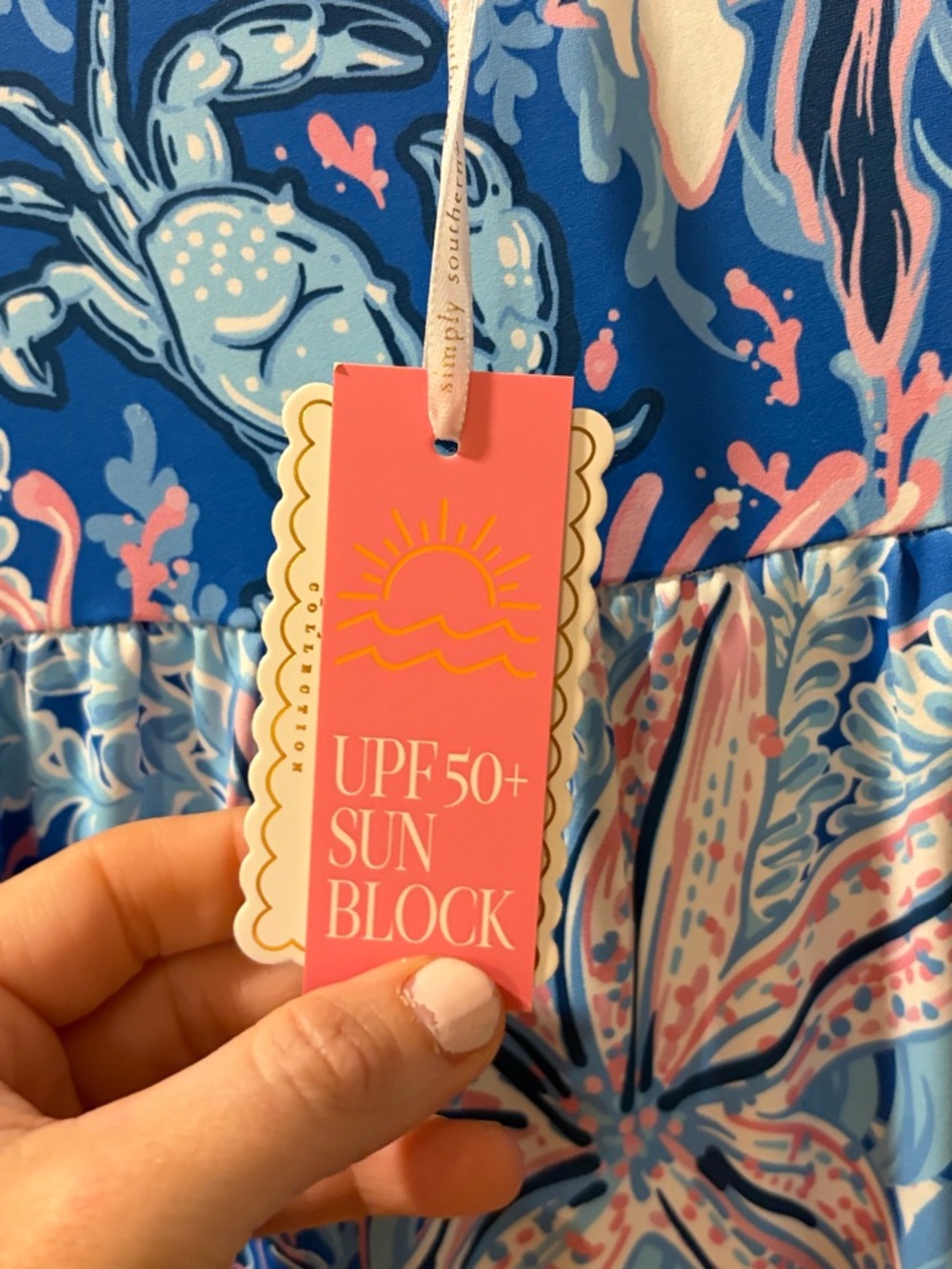 Simply Southern UPF 50+ Coastal Print Dress | Beachy Tiered Resort Dress - Picture 6 of 6